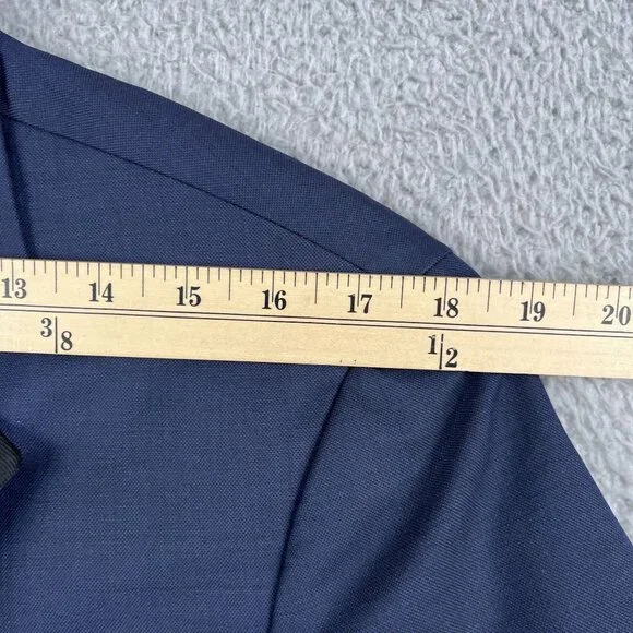 Vera Wang Black Mens Slim Fit Super 120s Blue Tuxedo Jacket 40S - Picture 9 of 9